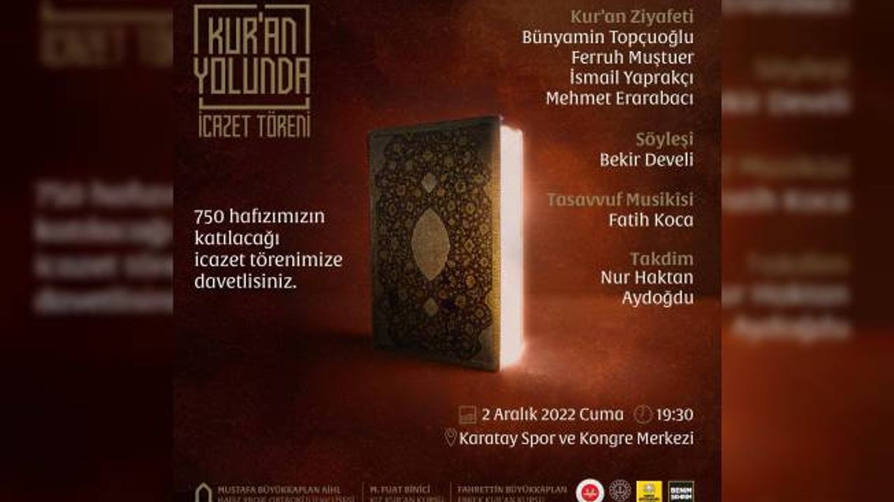750 öğrenci Hafız için icazet töreni düzenlenecek