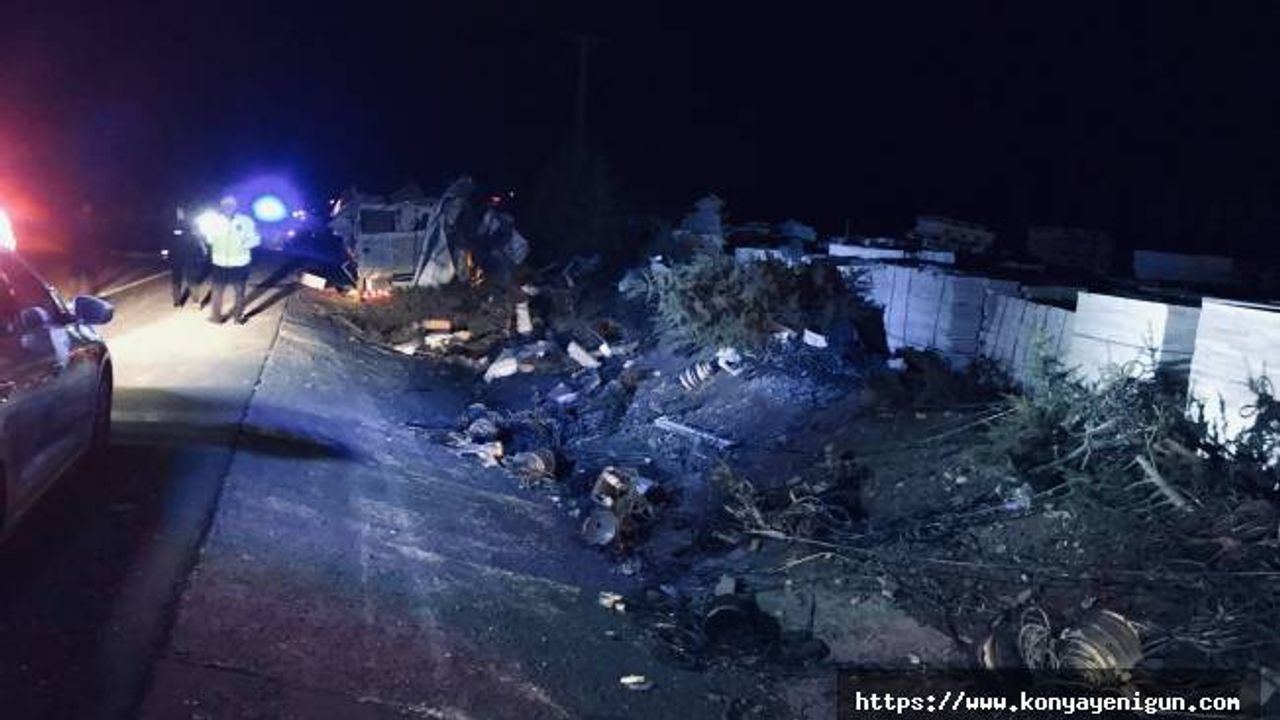 Konya'da kamyonet ağaçlara çarptı: Sürücü öldü, oğlu yaralandı