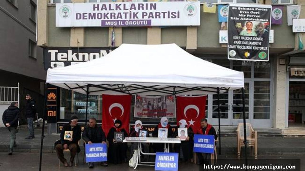 Muşlu aileler çocukları için HDP önündeki eylemlerini sürdürdü