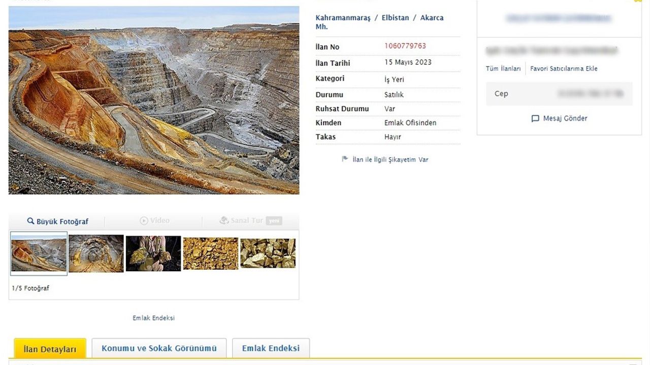 Sahibinden satılık ‘altın madeni' ilanı şaşırttı