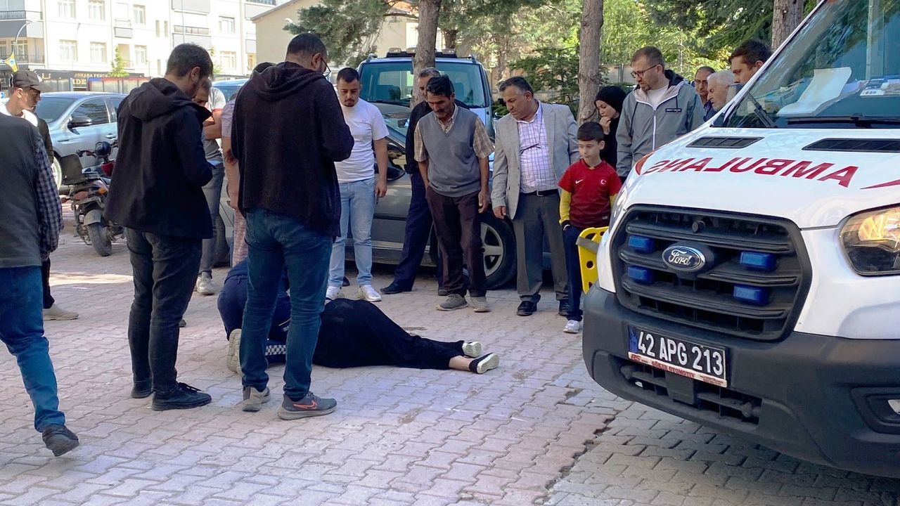 Konya'da elektrikli bisikletin çarptığı kişi hastanelik oldu