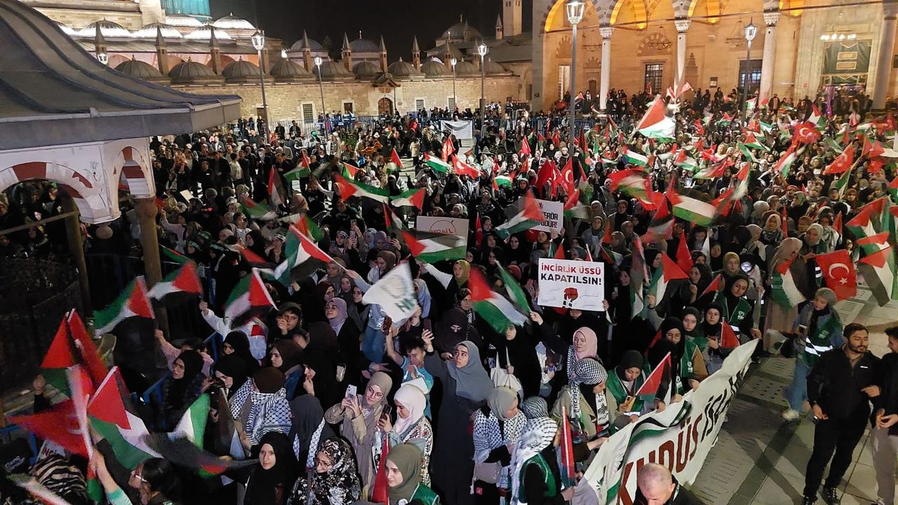 Konya’da terör devleti İsrail protesto edildi