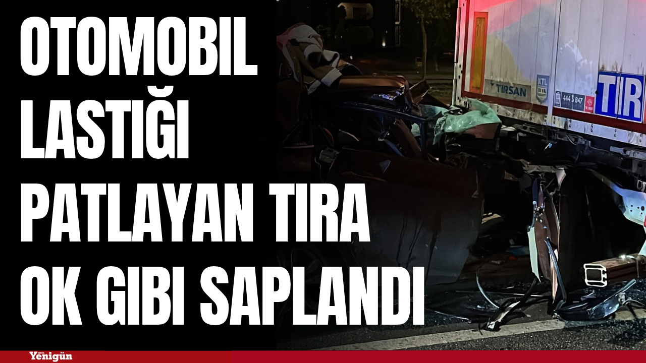 Konya'da tıra arkadan çarpan otomobilde 2 kişi yaralandı