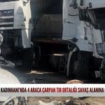 Kadınhanı’nda 4 araca çarpan tır ortalığı savaş alanına çevirdi!