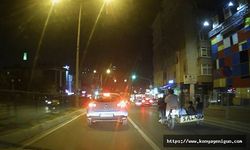 Aile boyu tehlikeli yolculuk kamerada