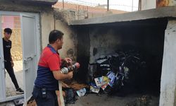 Nusaybin'de evin deposunda yangın