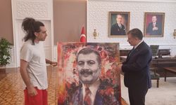 Ressamdan Bakan Koca'ya sanatsal hediye