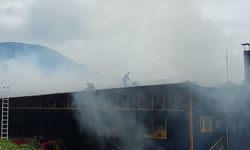 Rize’de çay fabrikasında yangın çıktı