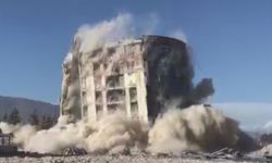 9 katlı binanın patlatılma anı kamerada