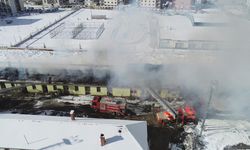 Erzurum'da TCDD deposunda yangın