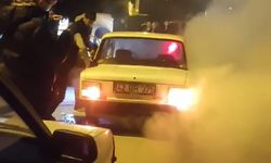 Konya'da asker eğlencesinde tam gaz lastik yaktı