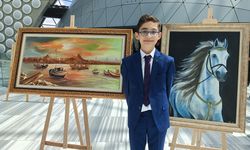 12 yaşındaki ressamdan şehit babası anısına resim sergisi