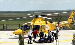 Kalp krizi geçiren hasta helikopterle hastaneye sevk edildi