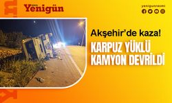 Konya'da kamyon devrildi! 1 yaralı