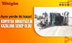 Konya'da aynı yerde 2 kaza! 3 kişi yaralandı