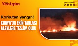 Konya'da korkutan ekin yangını