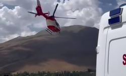 Düşen bebek için helikopter ambulans havalandı