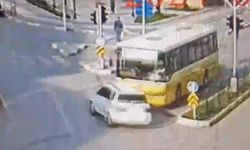 Özel halk otobüsü ile araç çarpıştı