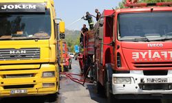 Antalya-Konya yolunda tır alev aldı