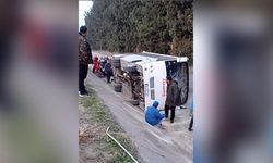 İşçi servisi sulama kanalına devrildi
