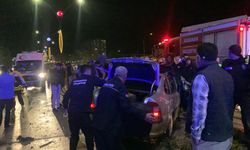 Orta refüje çarptı , takla attı