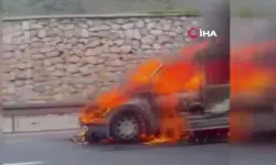 Ankara-Konya yolunda ki araç alev topuna döndü