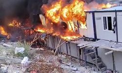 İşçilerin kaldığı konteynerde yangın çıktı