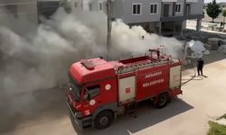 Bekçi kulübesinde yangın çıktı