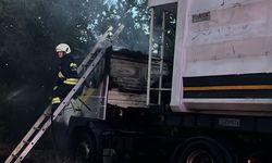 Seyir halindeki alev alan TIR'ın sürücüsünden acı haber