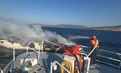 Bodrum'da yanan motoryat battı