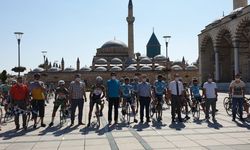 Şehit Halis Demir bisiklet turu katılımcıları Konya'ya ulaştı