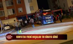 Konya'da korkutan kaza! Freni patlayan tır süpermarkete daldı
