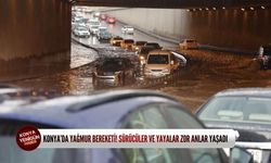Konya’da aniden bastıran sağanak şehri felç etti: Sürücüler ve yayalar zor anlar yaşadı