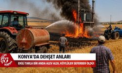 Konya’da dehşet anları: Ekili tarla bir anda alev aldı, köylüler seferber oldu!