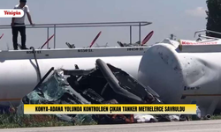 Konya-Adana yolunda kontrolden çıkan tanker metrelerce savruldu