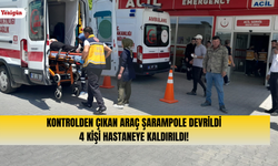 Kontrolden çıkan araç şarampole devrildi 4 kişi hastaneye kaldırıldı!