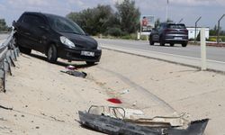 Karaman- Konya yolunda kaza! Bariyere çarparak durabildi