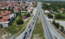 Konya-Afyon Yolunda trafik tek şeride düştü