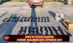 Konya’da polisten kaçamadı: Otomobil bagajından adeta cephanelik çıktı!