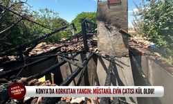 Konya’da korkutan yangın: Müstakil evin çatısı kül oldu!