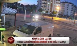 Konya’da sıcak saatler! Otogar caddesi kavşağında otomobil ile motosiklet çarpıştı