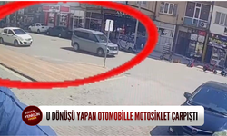 U dönüşü yapan otomobille motosiklet çarpıştı