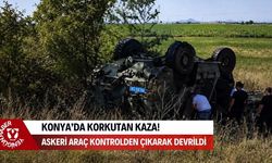 Konya’da askeri araç kazası! Şarampole devrilen araçta bir asker yaralandı