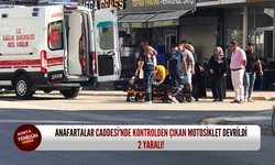 Anafartalar Caddesi'nde kontrolden çıkan motosiklet devrildi: 2 yaralı!