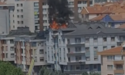 Konya merkezde çatı katı yandı!