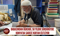 Babasından öğrendi, 50 yıldır sürdürüyor: Konya’da sadece Kur’an-ı Kerim ciltliyor
