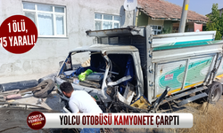Yolcu otobüsü kamyonete çarptı: 1 ölü, 15 yaralı!