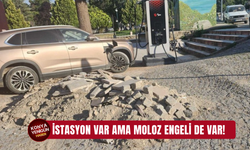 Şarj istasyonu var ama moloz engeli de var!
