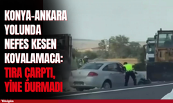 Konya-Ankara yolunda nefes kesen kovalamaca: Tıra çarptı, yine durmadı