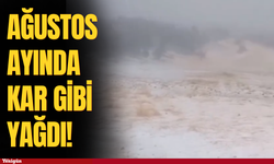 Konya'nın 2 ilçesine ağustos ayında kar gibi dolu yağdı!